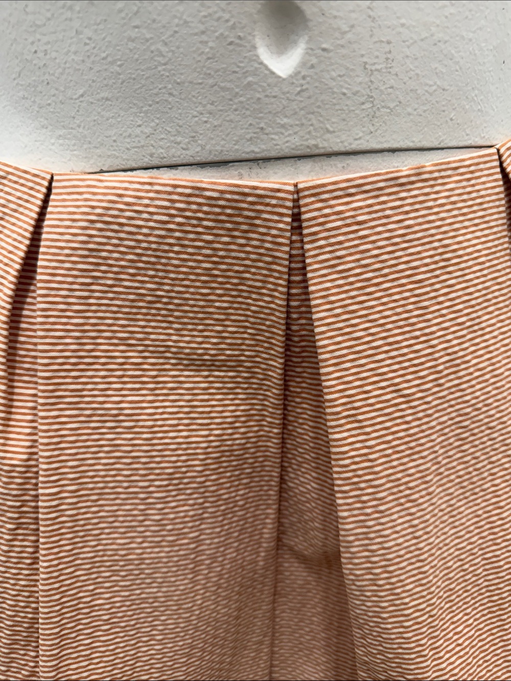 Worth New York Skirt 14 NWT $198 Curry Stripe Pleated Fit Flare Cotton - Picture 6 of 9